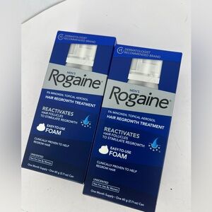 Lot of 2 Rogaine Men's Hair Regrowth Foam – Blue